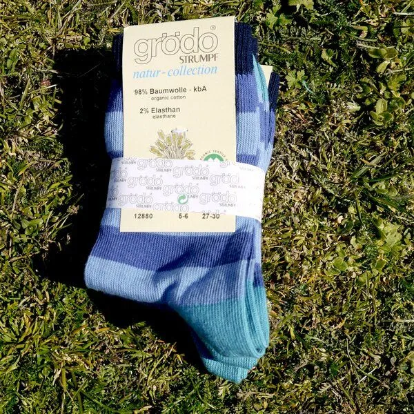 grödo grödo Baby -/Kindersocken (3er Pack), Hellblau/dunkelblau, – Produktbild 2 von 4