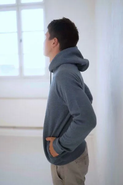 Kultgut Kultgut Flauschig, weicher Kapuzenpullover mit seitlichen Einschubtaschen, Denimblue, – Produktbild 2 von 4