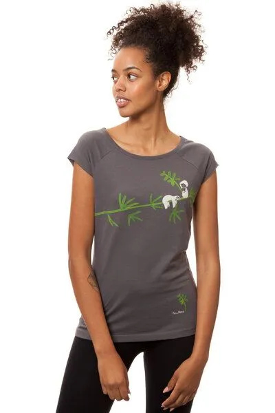 FellHerz FellHerz Damen T-Shirt Faultier Bio Fair, Castlerock (grau), – Produktbild 1 von 4