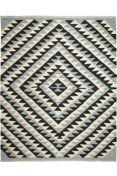 Rugtales Kelim Gashgai Mehrfarbig „Rugtales“ aus Schurwolle, 160x198 cm, Beige, – Produktbild 3 von 4