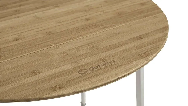 Outwell Outwell Custer Round Falttisch mit Bambustischplatte Rund 90 cm, Hellbraun, – Produktbild 2 von 2