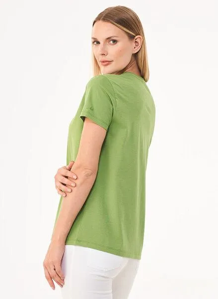 ORGANICATION ORGANICATION T-Shirt aus Bio-Baumwolle mit Baum-Print, Grün(grass green), – Produktbild 3 von 4