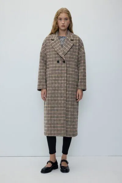 Rita Row Rita Row Zweireihiger Wollmantel CEDAR mit Karo, Checkered, – Produktbild 2 von 2