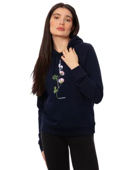 FellHerz FellHerz Damen Hoodie Glücksklee navy, Bio Fair und Vegan – Produktbild 1 von 1
