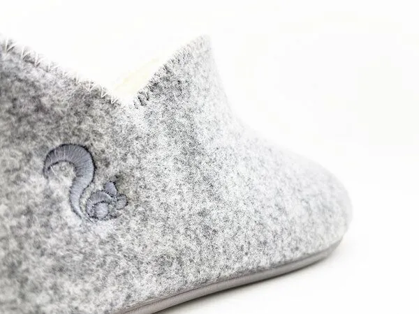 thies Hausschuh Slipper Boot "thies ®", echte Wolle und Bio-Schurwolle, fair produziert, Light grey (grau), – Produktbild 4 von 4