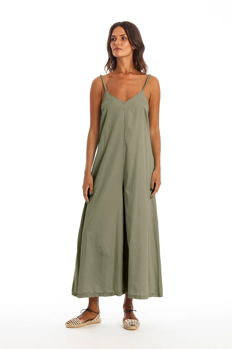 RAVENS VIEW IBIZA RAVENS VIEW IBIZA Damen vegan Jumpsuit Chiara Khaki Grün, Grün, – Produktbild 1 von 1