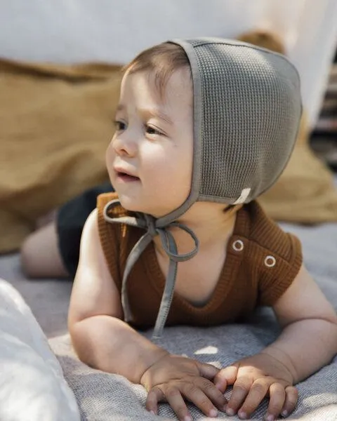 MATONA Matona Haube aus Baumwolle für Babies / Bonnet Baby, Braun, – Produktbild 4 von 5