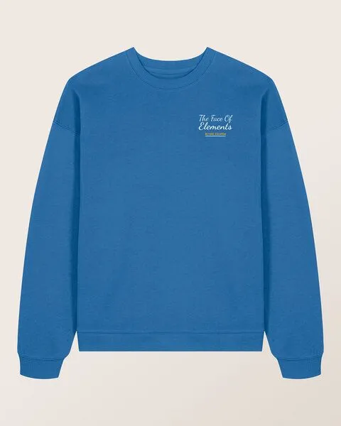 THE FACE OF ELEMENTS The Face of Elements Beyond Escapism - Relaxed Fit Sweatshirt aus 100% Bio-Baumwolle, Mindful blue (blau), – Produktbild 1 von 3
