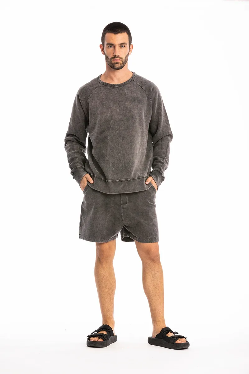RAVENS VIEW IBIZA RAVENS VIEW IBIZA Herren vegan Sweatshirt Roc Carbon Wash, Dunkelgrau, – Produktbild 1 von 2
