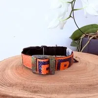 GOOPSI GOOPSI Hunde Halsband Upcycling aus Reissack, Halsband handgefertigt & Fairtrade, Orange, – Produktbild 1 von 1