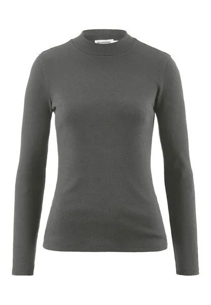 hessnatur hessnatur Rib Longsleeve Slim aus Bio-Baumwolle, Tannengrün, – Produktbild 3 von 4