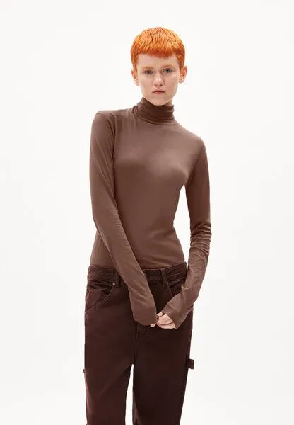 ARMEDANGELS ARMEDANGELS GRAZILIAA SOFT - Damen Longsleeve Slim Fit aus Bio-Baumwolle, Deep brown, – Produktbild 1 von 4