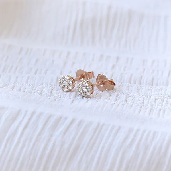 Eppi Eppi Silberne Ohrringe mit Lab Grown Diamanten Flowu, Weiss, – Produktbild 2 von 4