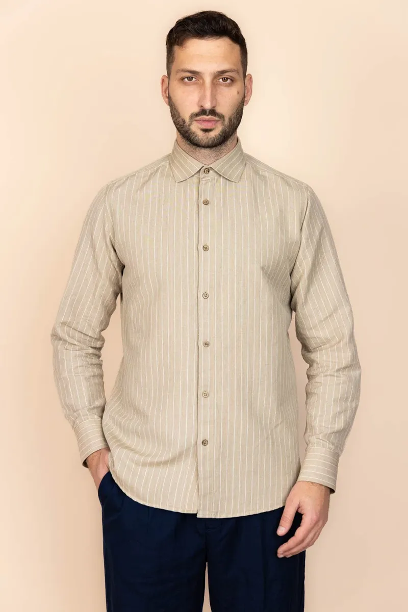 De IONESCU De IONESCU Herren vegan Hemd Calimani, Beige, – Produktbild 2 von 2