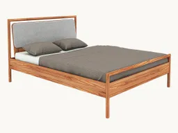 allnatura allnatura Massivholzbett "Serea" - Schnäppchen 2127-03082 | Kernbuche geölt | 90x200 cm | Polster mit Leinenbezug – Produktbild 1 von 1