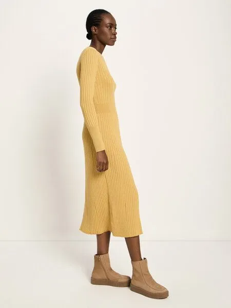 LANIUS LANIUS Strickkleid aus Bio-Baumwolle, Honey, – Produktbild 2 von 4