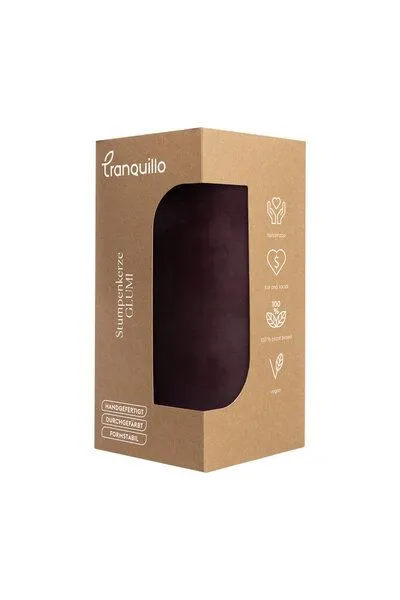 Tranquillo Handgearbeitete Stumpenkerze GLUMI wine red, Ø 7,5 x 15 cm - rot – Produktbild 3 von 3