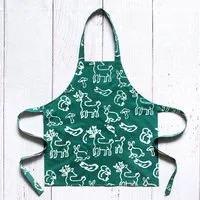 Global Mamas Global Mamas Kinderschürze aus 100% Biobaumwolle, Waldtiere (grün), – Produktbild 1 von 1