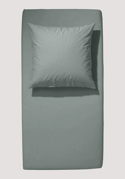 hessnatur hessnatur Satin Spannbettlaken aus reiner Bio-Baumwolle, Salbei, – Produktbild 4 von 6