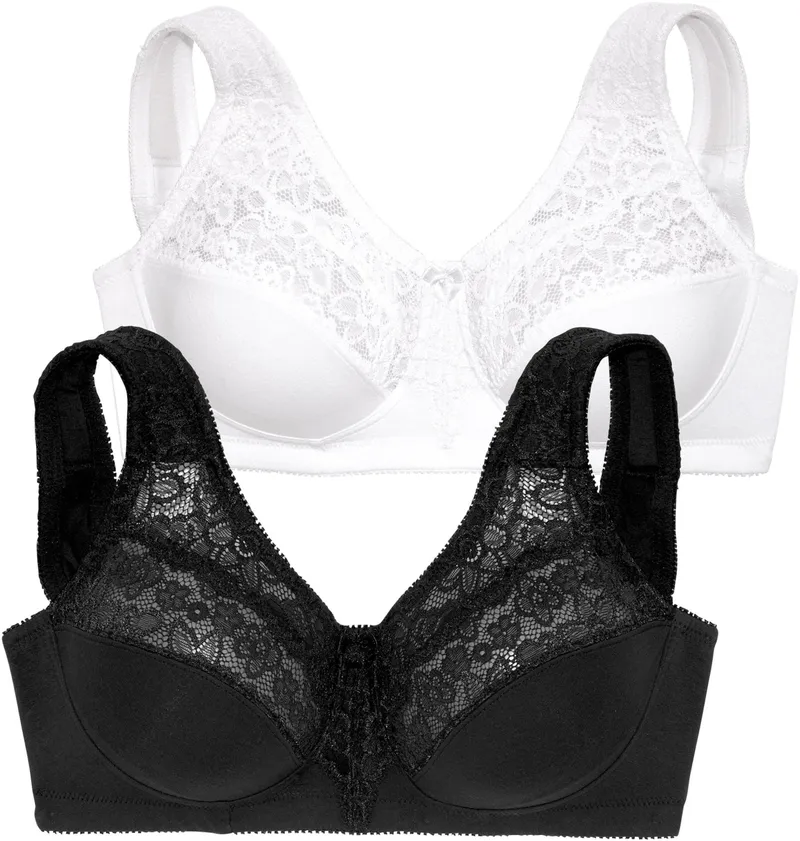petite fleur by Lascana Entlastungs-BH schwarz+weiß, Schwarz+weiß, – Produktbild 2 von 2