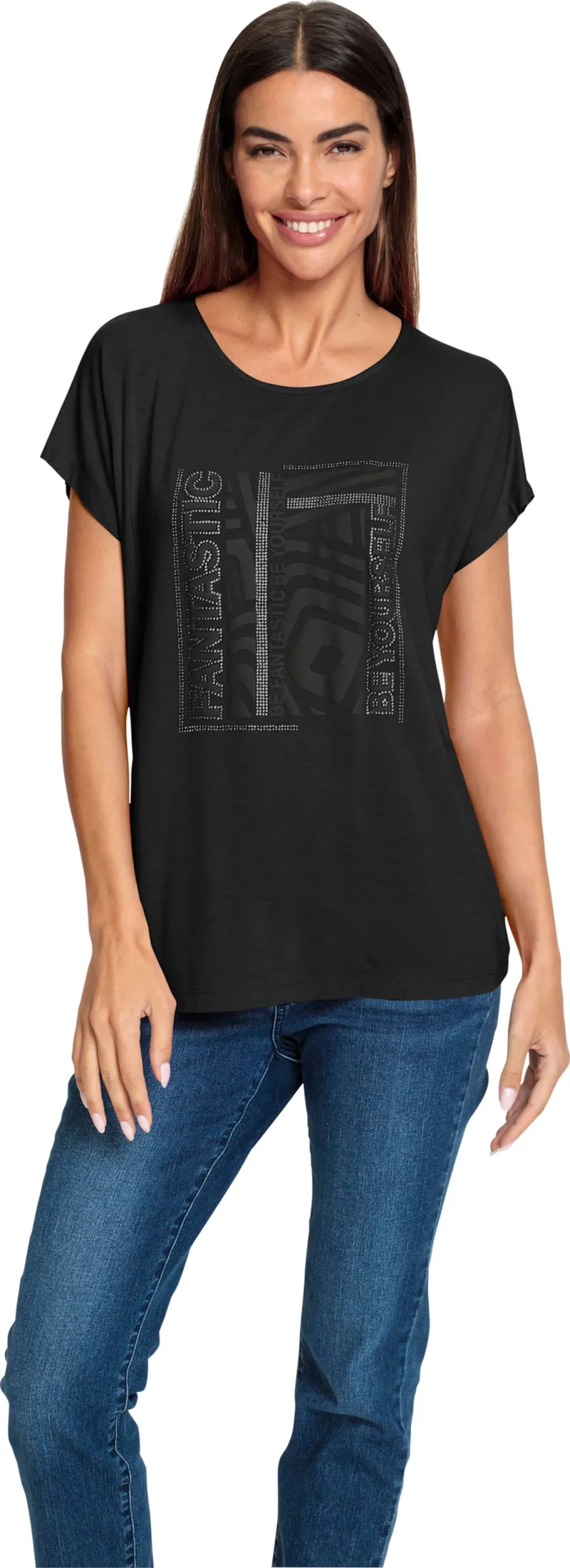 heine Rundhalsshirt schwarz, Schwarz, – Produktbild 2 von 2