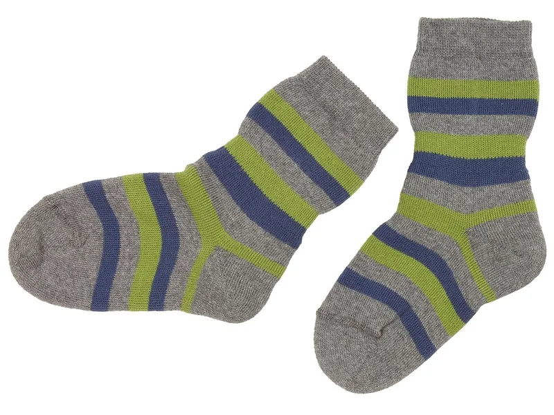 grödo Kinder Vollfrotteesocke grau-moos-jeans Gr. 1-2, Mehrfarbig, – Produktbild 1 von 1