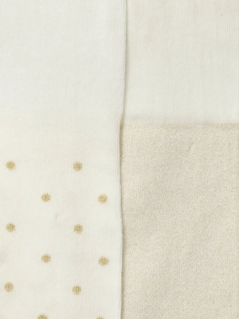 Vertbaudet 2er-Pack Strumpfhosen mit Glitzereffekt, Wollweiß, – Produktbild 2 von 2