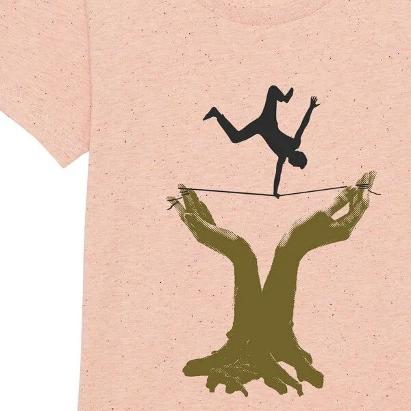 Spangeltangel Spangeltangel T-Shirt "Slackline", Sport, Hobby, bedruckt, Siebdruck, für Frauen, Rosa, – Produktbild 2 von 3