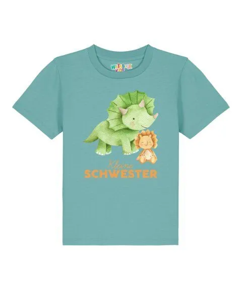 watabout.kids watabout.kids T-Shirt Kinder Dinosaurier 07 Kleine Schwester, Teal monstera, – Produktbild 1 von 2