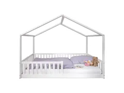 tiSsi® Hausbett Enno, Buche inkl. opt. Dach 120 x 200 cm, weiß – Produktbild 1 von 1