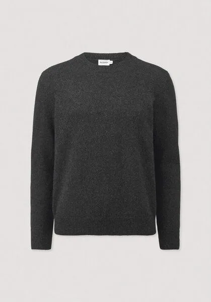 hessnatur hessnatur Strick Pullover Regular aus Bio-Merinowolle mit Bio-Baumwolle, Anthrazit, – Produktbild 4 von 4