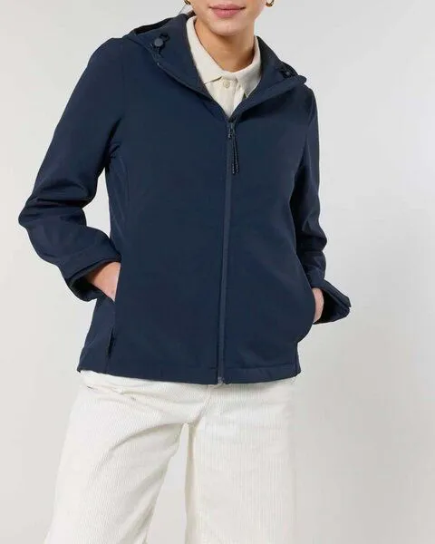 YTWOO YTWOO Damen Eco Softshell Jacke mit Kapuze, Navy, – Produktbild 2 von 3