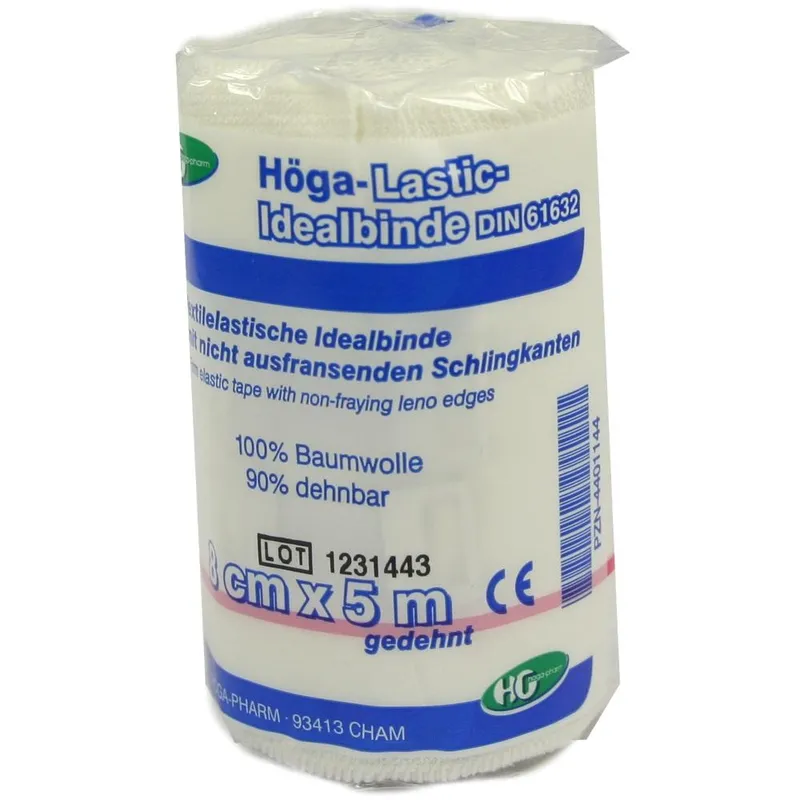 Höga-Pharm HÖGA LASTIC Idealbinde 8 cmx5 m m.Cellophan 1 St Binden – Produktbild 1 von 1