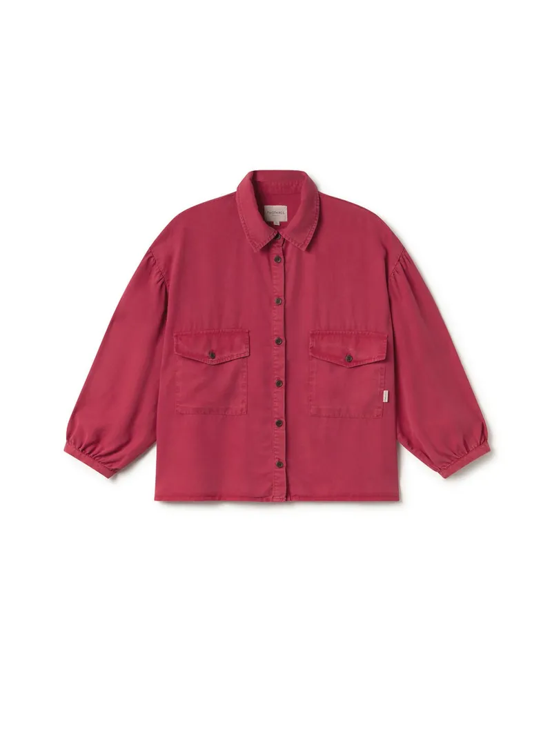 TWOTHIRDS TWOTHIRDS Damen vegan Hemd Hamushin Washed Fuchsia, Dunkelpink, – Produktbild 2 von 2
