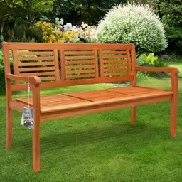 Casaria® Gartenbank 3-Sitzer Eukalyptus vorgeölt witterungsfest 153x88x57cm – Produktbild 1 von 1