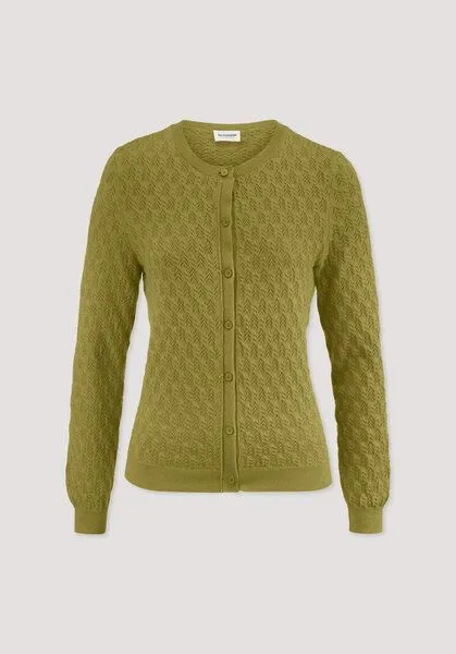 hessnatur hessnatur Strick Jacke Regular aus Bio-Baumwolle und Schurwolle, Sommermoos, – Produktbild 4 von 4