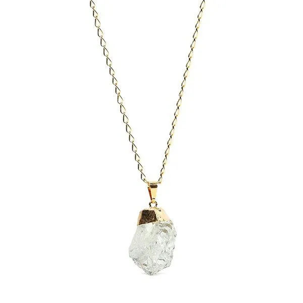 Crystal and Sage Crystal and Sage Prasiolith Halskette Edelsteinkette vergoldet – Produktbild 2 von 3