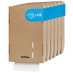 Satino by WEPA Satino by WEPA Papierhandtuchspender aus Karton - flexibel einsetzbar - Wandmontage ohne Bohren - mit 360 Blatt befüllt – Produktbild 1 von 1