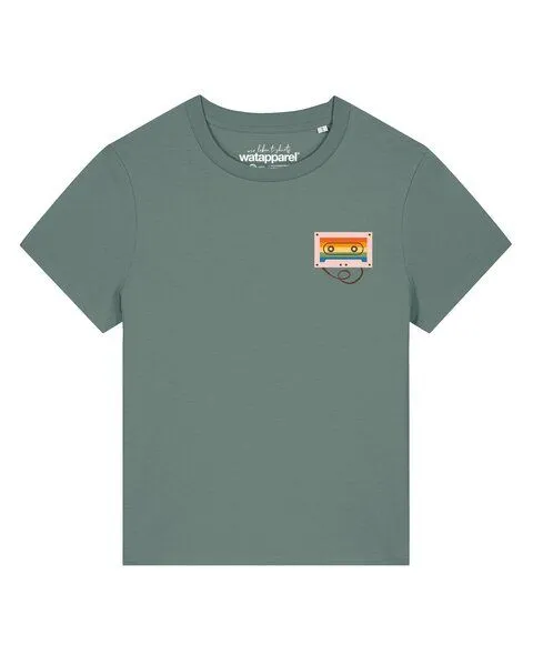 watapparel watapparel T-Shirt Frauen Rainbow Cassette, Green bay, – Produktbild 1 von 2