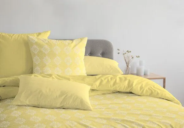 Nature by Adam Nature by Adam Bettwäsche 2tlg aus 100% Bio-Baumwolle - Made in Germany - Romantic Puligny Light, Gelb, – Produktbild 4 von 4
