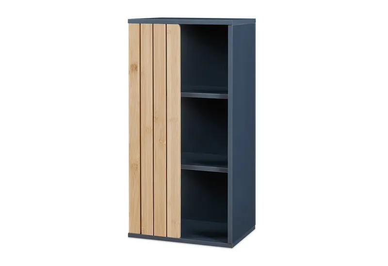 en.casa Hängeschrank »Svanes« 60 x 30 x 20 cm mit 3 Ablagefächern Dunkelgrau/Natur, Grau, – Produktbild 2 von 5