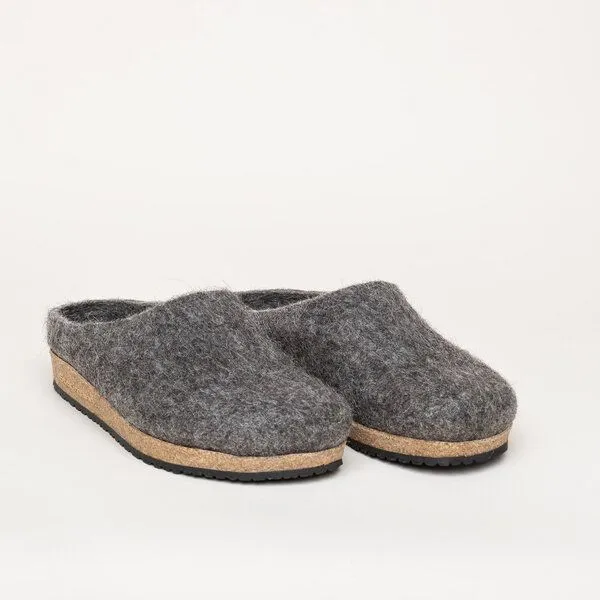 Stegmann Stegmann Filzclog 108 aus 100% seltenen Wollen - Hausschuhe für Damen & Herren - Pantoffeln mit Kork Sohle, Natural, – Produktbild 1 von 8