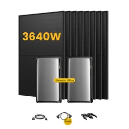 EcoFlow 2x EcoFlow STREAM Ultra, All-in-One Solaranlage mit Speicher, inkl. 8 Bifazialen Solarmodulen, by Powerness - 8 x 455Wp Bifaziale Full Black / ohne Zubehör / Selbstabholung – Produktbild 1 von 1
