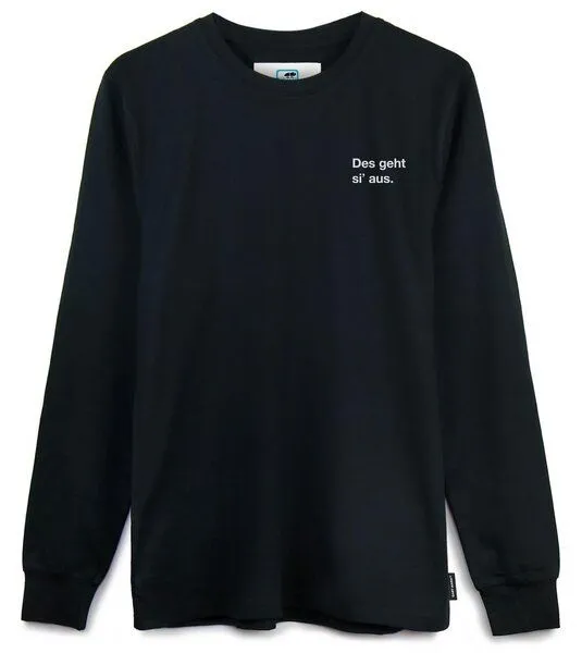 Gary Mash GARY MASH Langarmshirt Scott Des geht si' aus. aus Biobaumwolle, Schwarz, – Produktbild 4 von 4