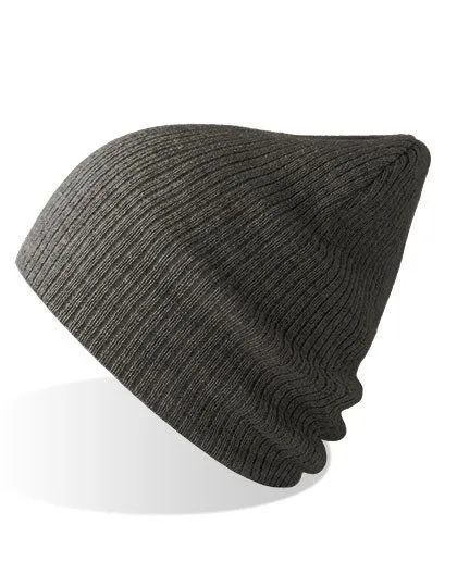 Atlantis Headwear Atlantis Headwear Brad Beanie aus recyceltem Polyester, Dunkelgrau meliert, – Produktbild 2 von 2
