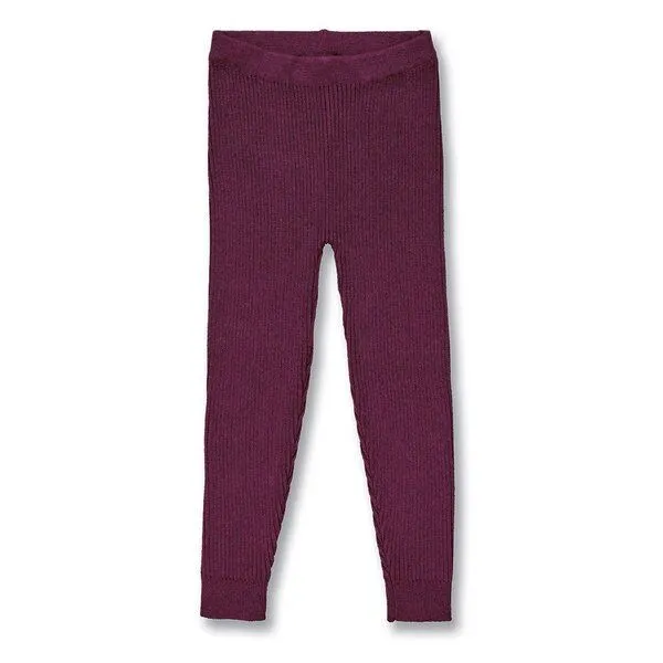 Sense Organics Sense Organics Kinder Strickleggings, Modell YUMA, Bordeauxrot melange, – Produktbild 1 von 3