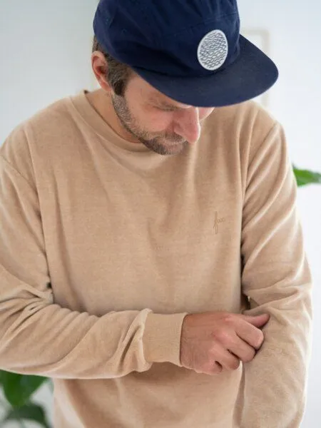 FUXBAU FUXBAU Männer Samt Pullover - beige gelb geriffelt, Beige gelb geriffelt, – Produktbild 3 von 4
