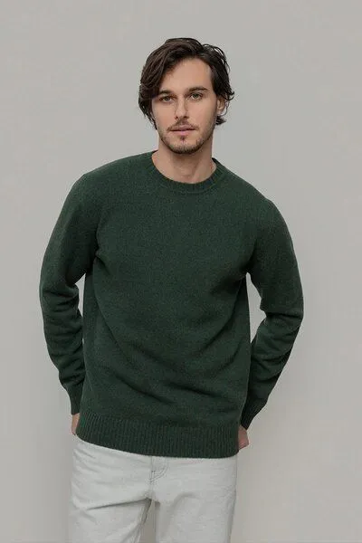 Rifò - Circular Fashion Made in Italy Rifò - Circular Fashion Made in Italy Recycelte Kaschmirwolle Pullover - Romeo, Verde muschino (grün), – Produktbild 1 von 4