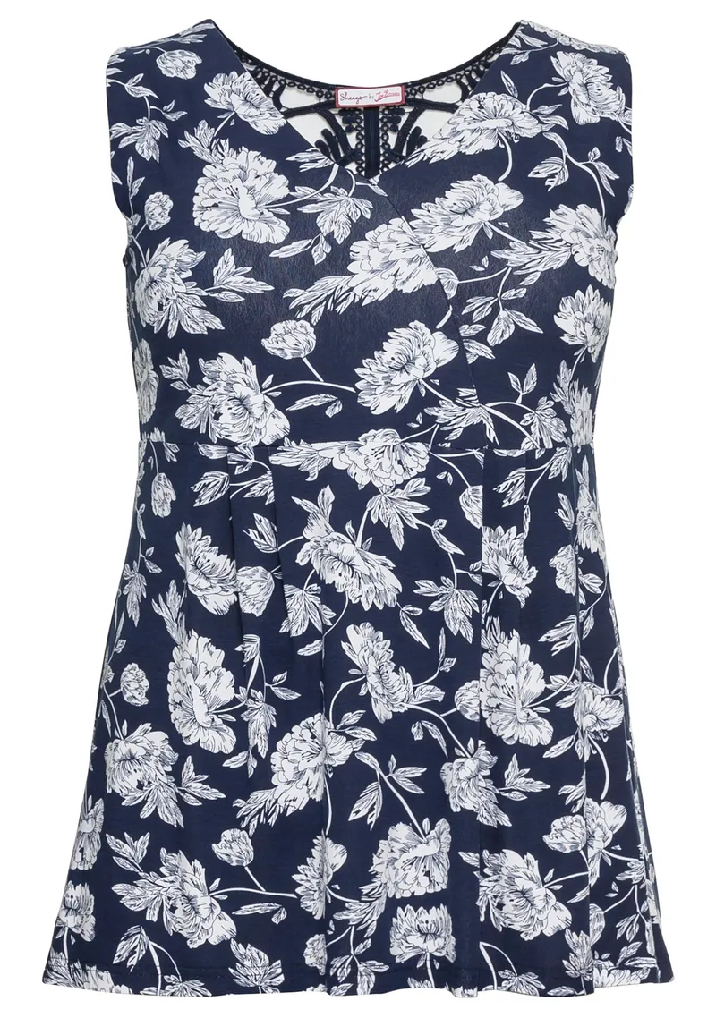sheego by Joe Browns Longtop, Blau bedruckt, – Produktbild 2 von 2