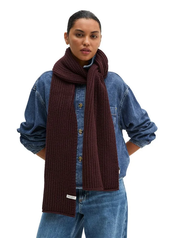 Marc O'Polo Marc O'Polo Strickschal aus Bio-Baumwoll-Mix, Rot, – Produktbild 3 von 3